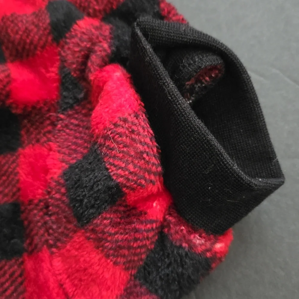 Red and Black Plaid Small Dog Sweater - Size M
